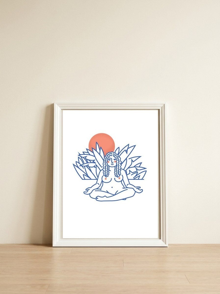 Find Your Center — framed, leaning against the wall