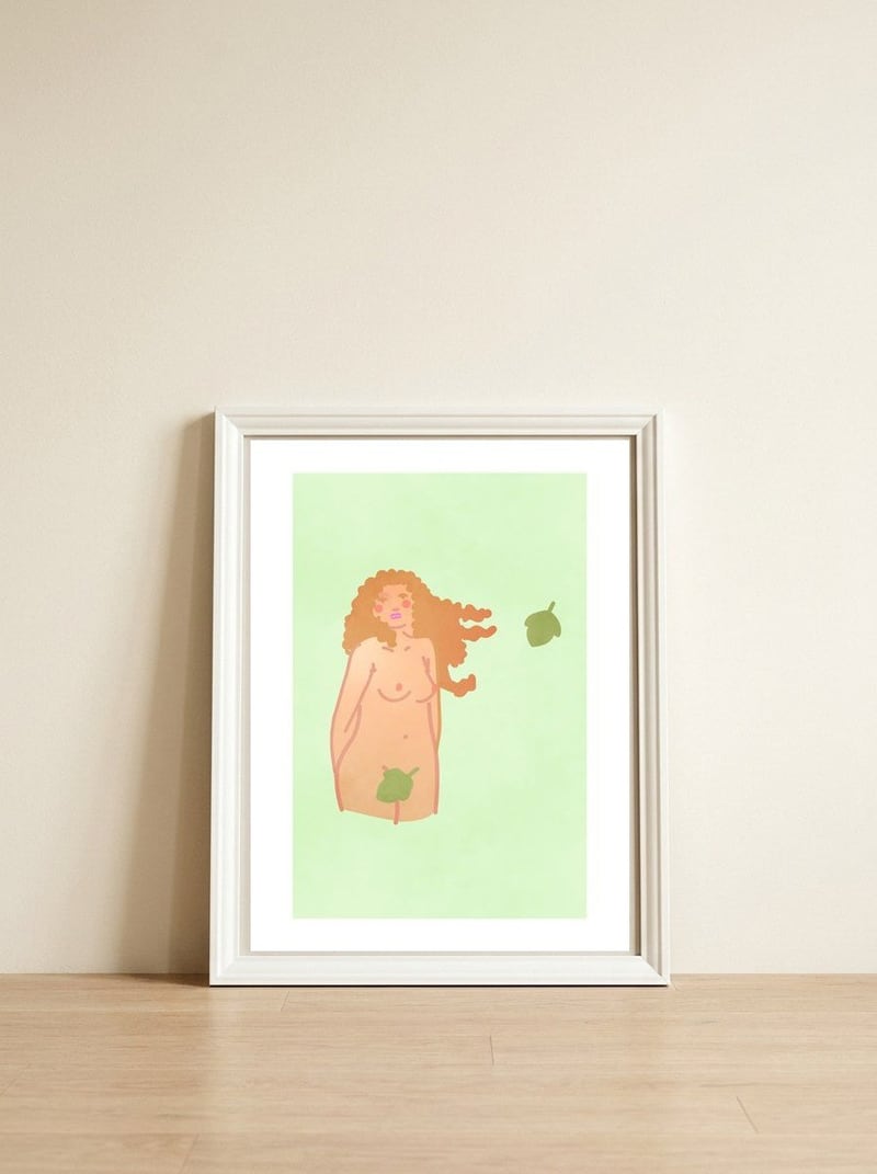 Virgo — framed, leaning against the wall