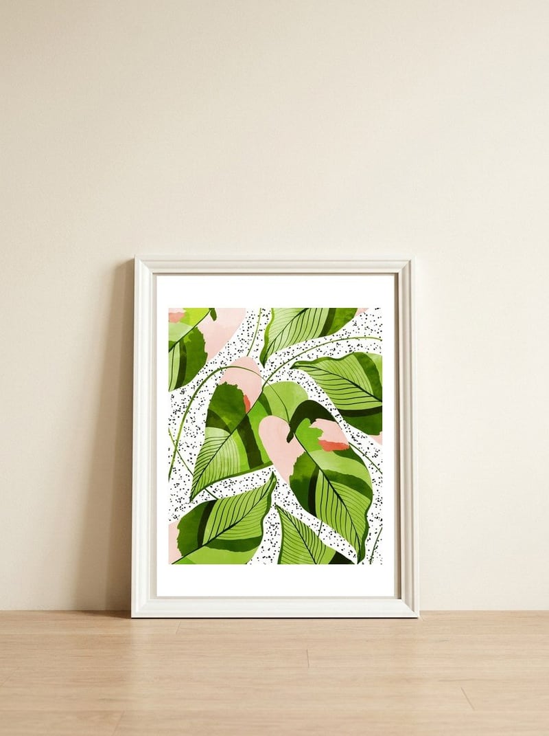 Blushing Leaves — framed, leaning against the wall