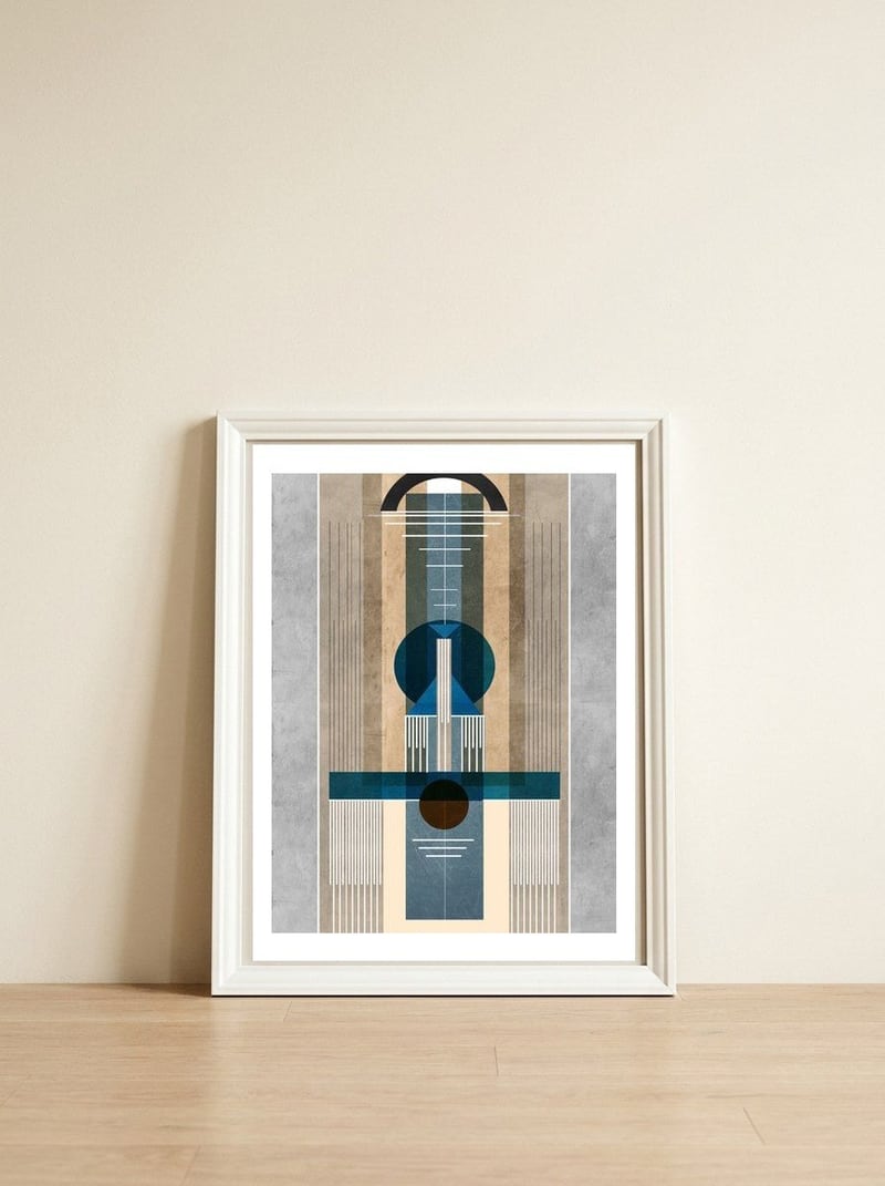 Mid Century 1 — framed, leaning against the wall