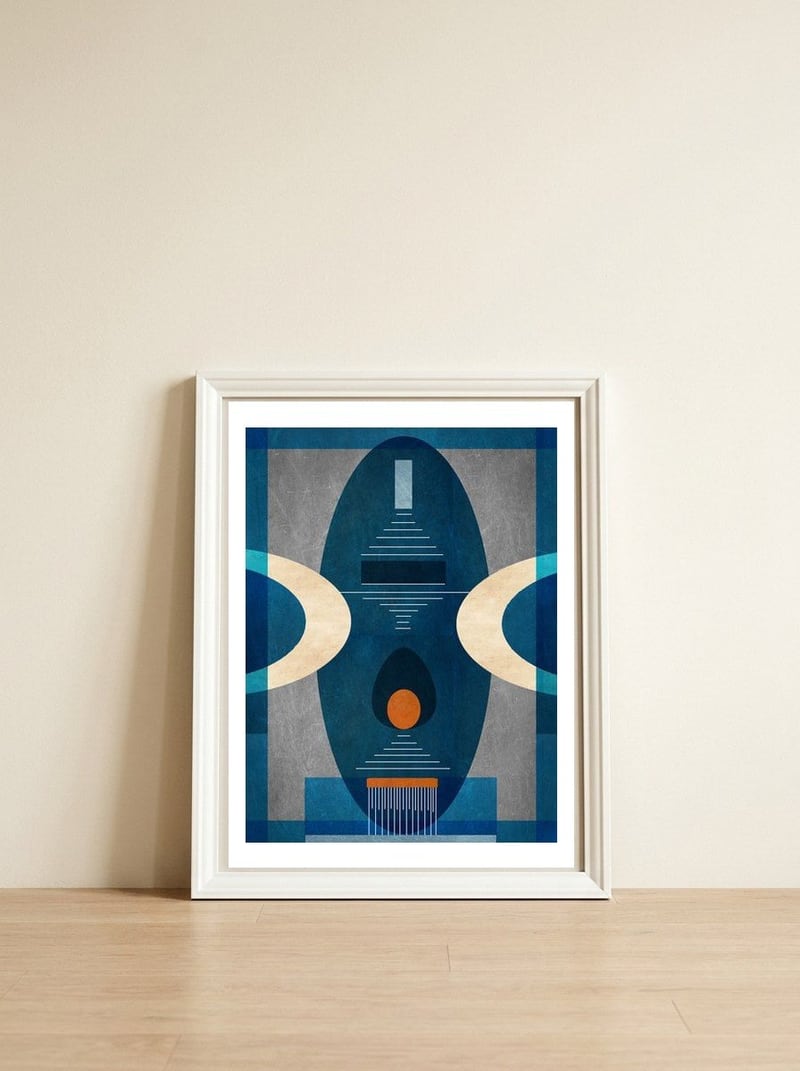 Mid Century 5 — framed, leaning against the wall