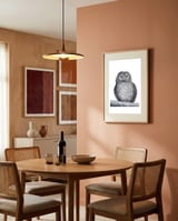 Owl framed in a intimate room thumbnail