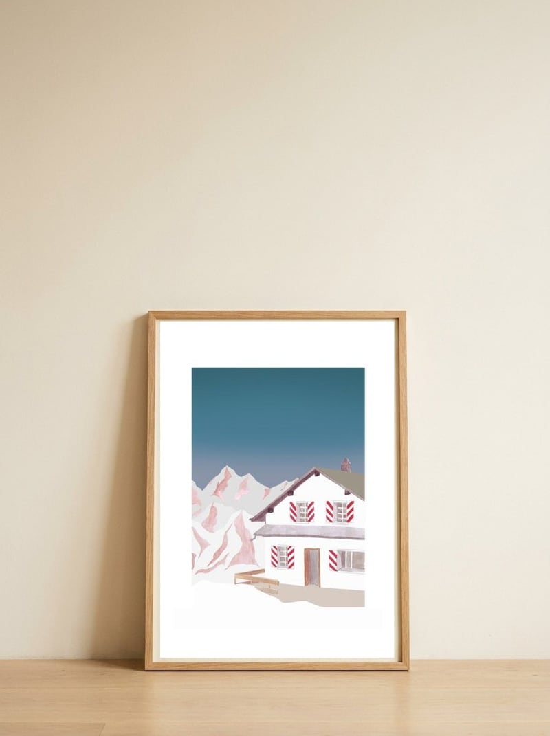 Mountain Love Mountain Hut — framed, leaning against the wall