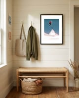 Mountain Love Skier framed in a relaxed room thumbnail