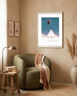 Mountain Love Skier framed in a tender room thumbnail