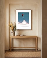 Mountain Love Skier framed in a welcoming room thumbnail