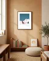 Mountain Love Winter Stag framed in a gentle room thumbnail