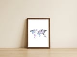 Mantika World Map — framed, leaning against the wall thumbnail