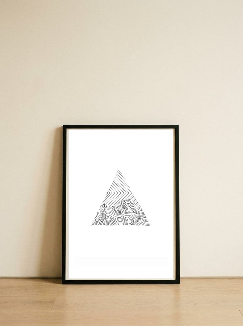 Salt&Surf Mount Triangle — framed, leaning against the wall