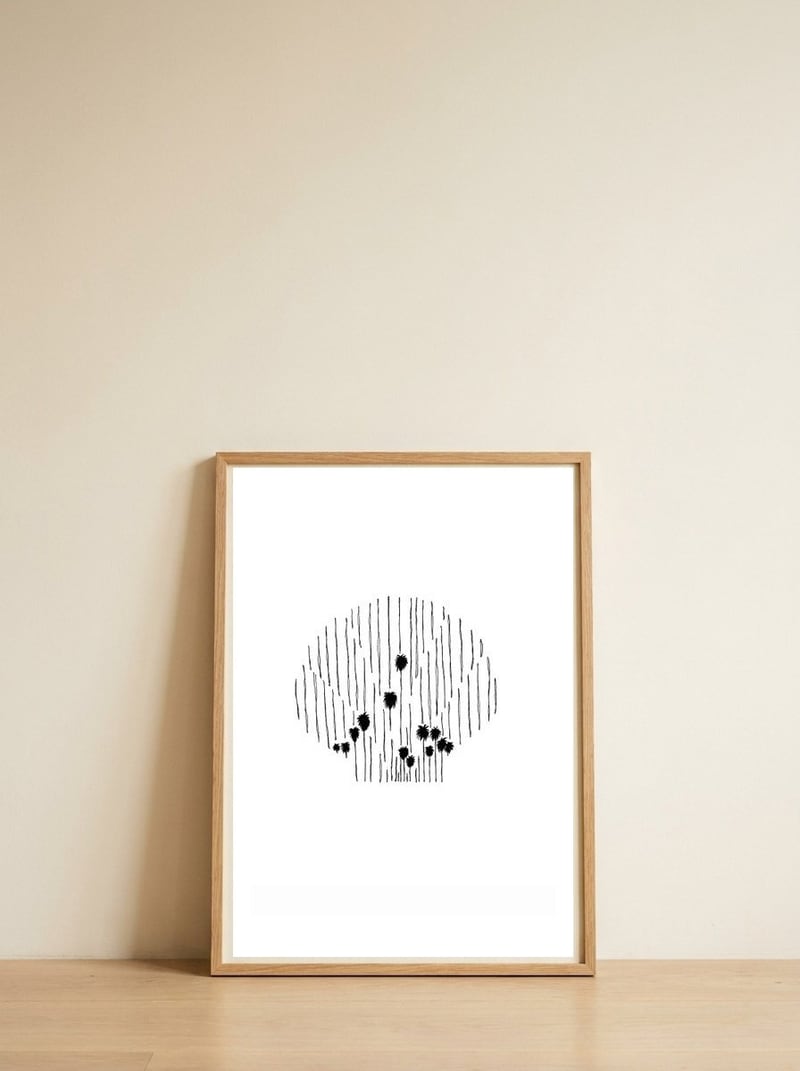 Salt&surf Palmtree Scallop — framed, leaning against the wall
