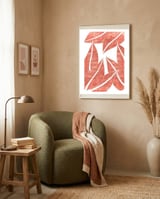 Abstract Terracotta Leaves 1 - Burnt Orange framed in a tender room thumbnail