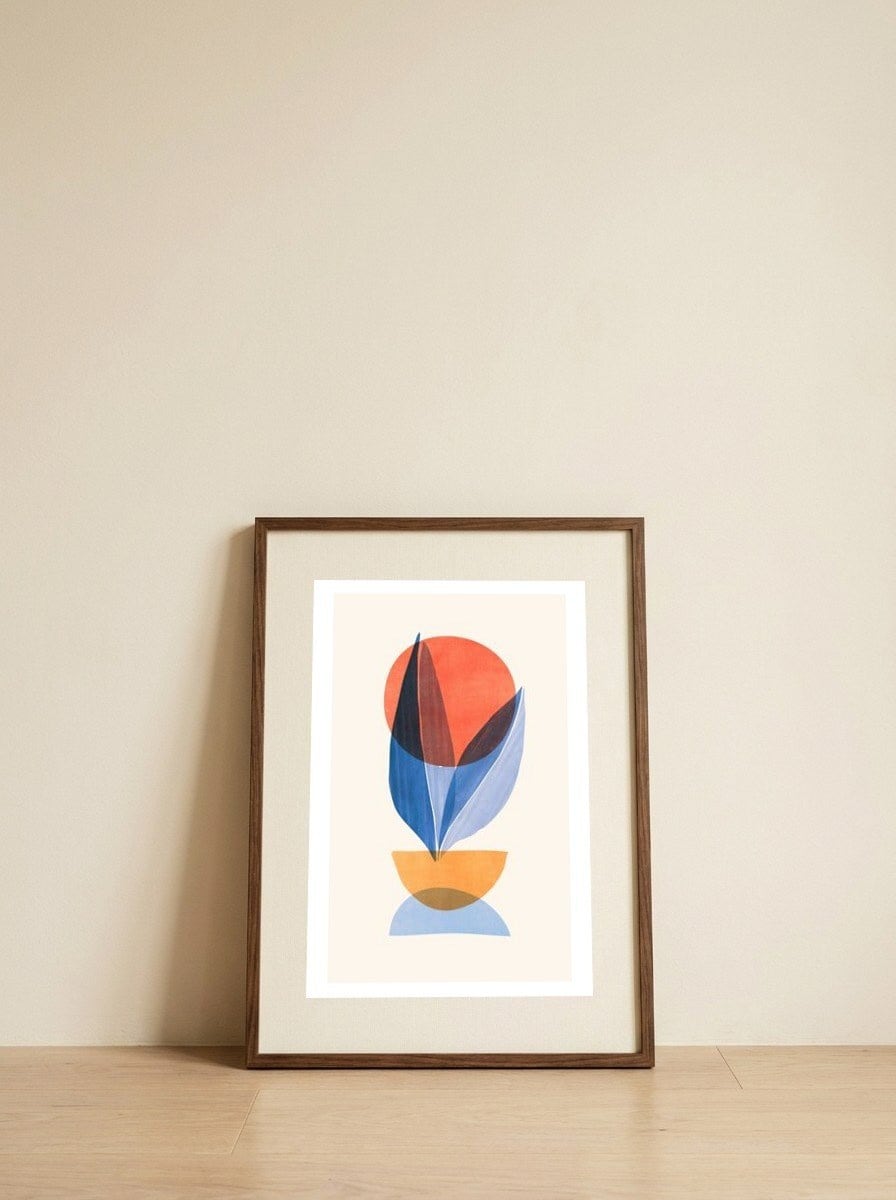 Summer Stack II — framed, leaning against the wall