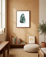 Botanical Illustration Banana Leaf framed in a gentle room thumbnail