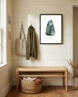 Botanical Illustration Banana Leaf framed in a relaxed room thumbnail