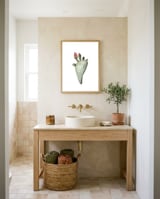 Botanical Illustration Cactus Flowers framed in a breezy room thumbnail