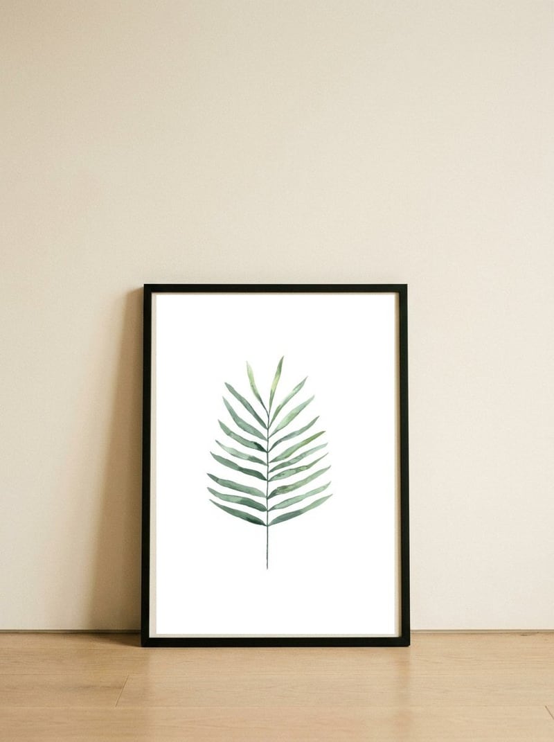 Botanical Illustration Fern — framed, leaning against the wall