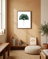 Botanical Illustration Ginko framed in a gentle room thumbnail