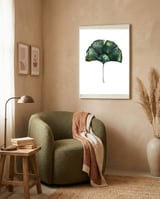 Botanical Illustration Ginko framed in a tender room thumbnail