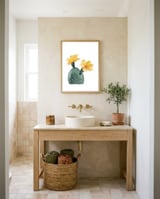 Botanical Illustration Yellow Cactus Flowers framed in a breezy room thumbnail