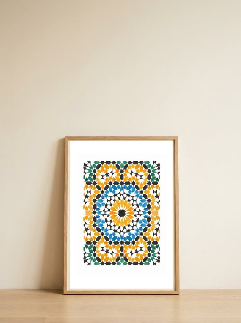 Pattens Mosaic — framed, leaning against the wall