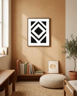 Patterns Aztec Black framed in a gentle room thumbnail