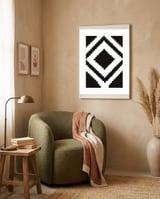 Patterns Aztec Black framed in a tender room thumbnail