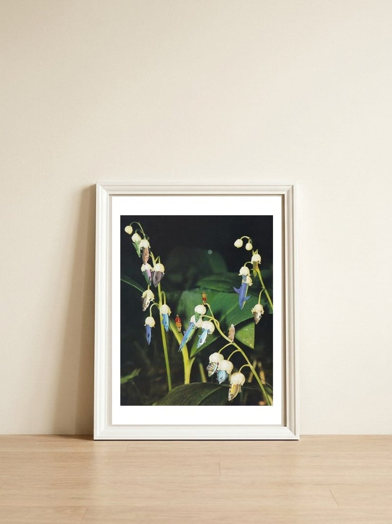 Fishflower — framed, leaning against the wall