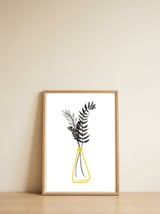 Black Watercolor Bouquet — framed, leaning against the wall thumbnail