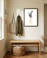 Black Watercolor Bouquet framed in a relaxed room thumbnail