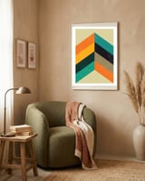Mid Century Chevron Retro Pop Art framed in a tender room thumbnail