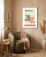 Helvetica Font Design framed in a tender room thumbnail