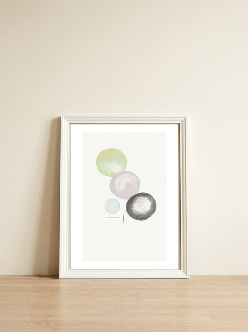 Watercolor Art No7 — framed, leaning against the wall