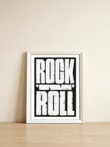 00106 Rock N Roll Print Final Bw — framed, leaning against the wall thumbnail