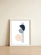 Abstract Study Blush and Navy Blue — framed, leaning against the wall thumbnail
