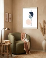 Abstract Study Blush and Navy Blue framed in a tender room thumbnail