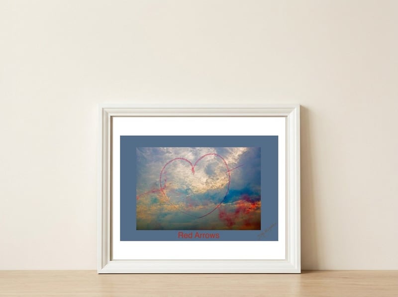 Myarthaus Poster Red Arrows 1 — framed, leaning against the wall