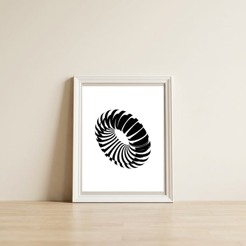 Kinetic_White — framed, leaning against the wall