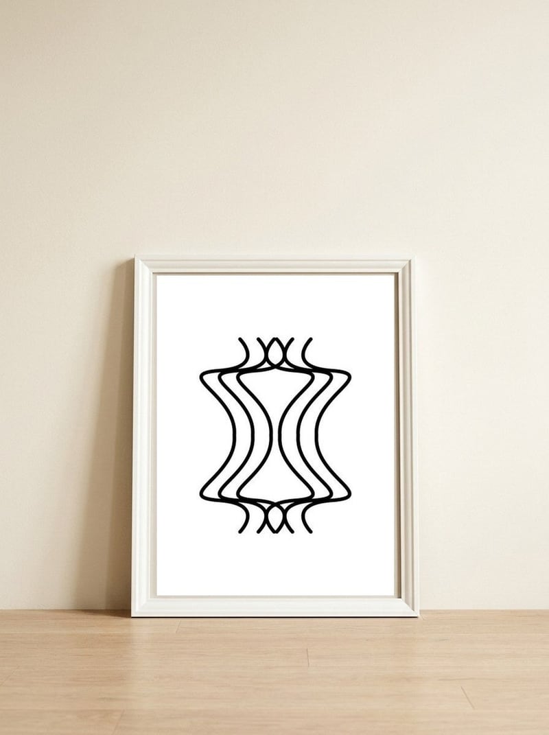 Elastic_White — framed, leaning against the wall
