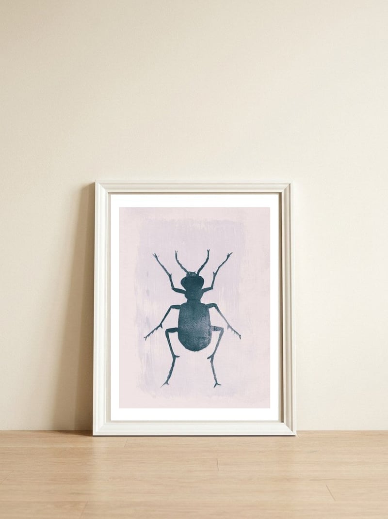 Beetle 1 — framed, leaning against the wall