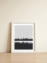 Black and white city — framed, leaning against the wall thumbnail