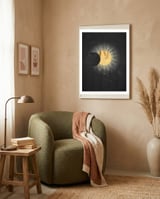 Vintage Cosmos: Solar Eclipse framed in a tender room thumbnail