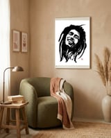 Bob Marley  framed in a tender room thumbnail