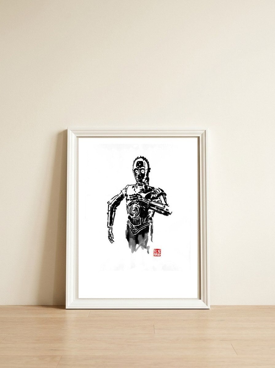 C3po — framed, leaning against the wall
