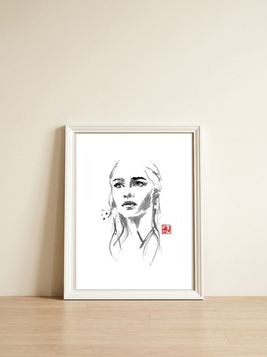 daenerys targaryen — framed, leaning against the wall