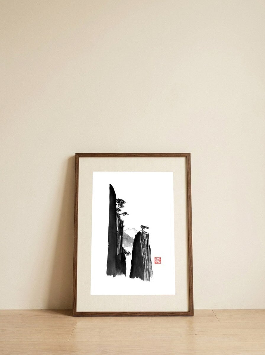 Mountain — framed, leaning against the wall