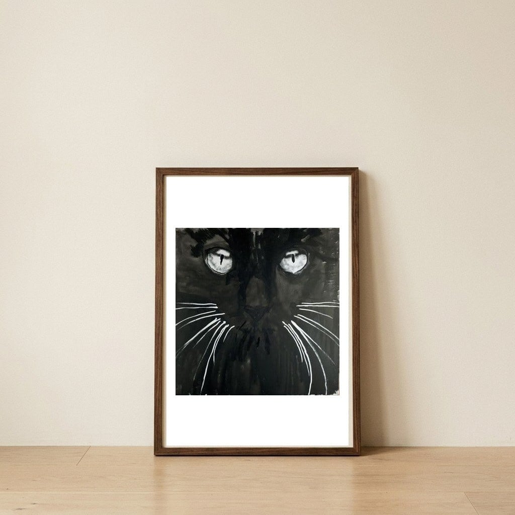 Moustache — framed, leaning against the wall