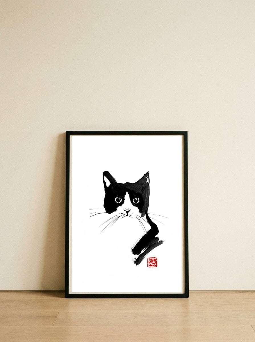 Stray Cat — framed, leaning against the wall