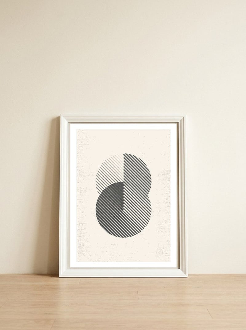 Mid Century Modern Geometry 04 — framed, leaning against the wall