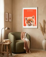 Kitten framed in a tender room thumbnail