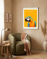 Macaw framed in a tender room thumbnail